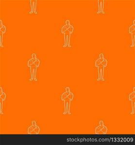 Woman protest pattern vector orange for any web design best. Woman protest pattern vector orange