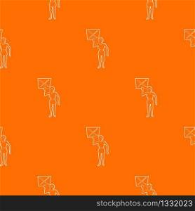 Woman protest with sign pattern vector orange for any web design best. Woman protest with sign pattern vector orange