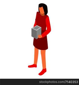 Woman red dress icon. Isometric of woman red dress vector icon for web design isolated on white background. Woman red dress icon, isometric style