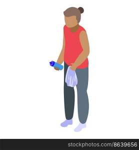 Woman resting athlete icon isometric vector. Exercise man. Water workout. Woman resting athlete icon isometric vector. Exercise man