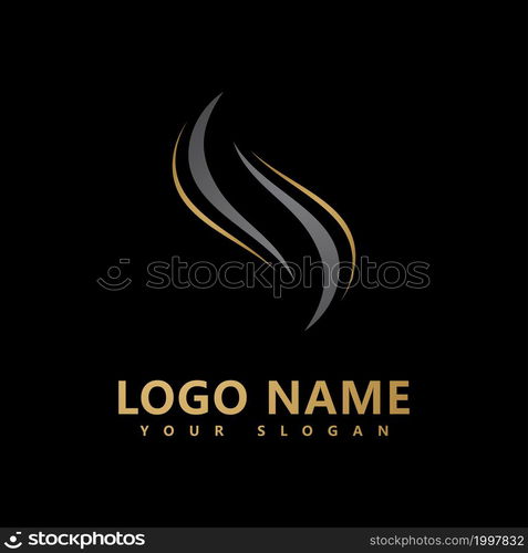 Woman&rsquo;s Hair logo hair wave icon vector template