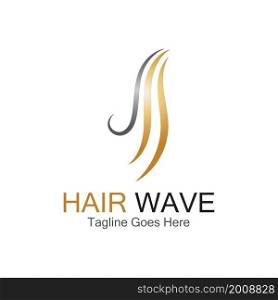 Woman&rsquo;s Hair logo hair wave icon vector template