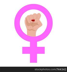 Woman's Resist Symbol isolated on white background. Female Symbol. Girl Power. Feminism concept. Vector illustration.