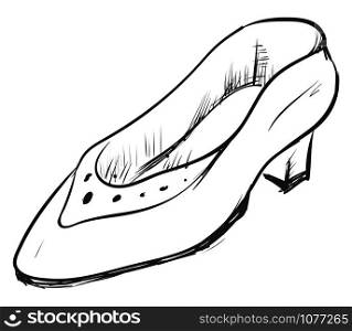 Woman shoes drawing, illustration, vector on white background.