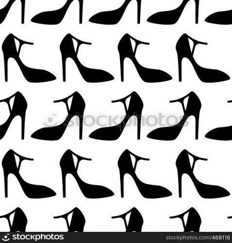 Woman Shoes, Girl Seamless Pattern Vector Art Illustration