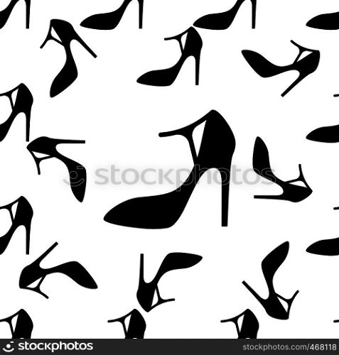 Woman Shoes, Girl Seamless Pattern Vector Art Illustration