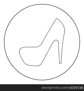 Woman shoes icon black color in circle vector illustration