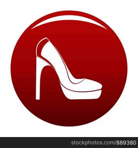 Woman shoes icon. Simple illustration of woman shoes vector icon isolated on white background. Woman shoes icon vector red