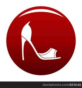 Woman shoes icon. Simple illustration of woman shoes vector icon isolated on white background. Woman shoes icon vector red