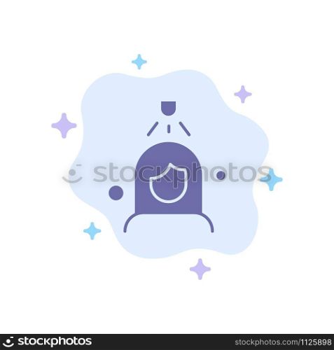 Woman, Shower, Wash, Cleaning Blue Icon on Abstract Cloud Background