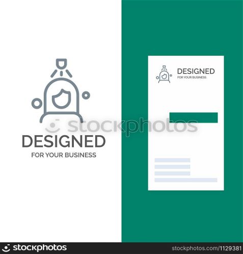Woman, Shower, Wash, Cleaning Grey Logo Design and Business Card Template