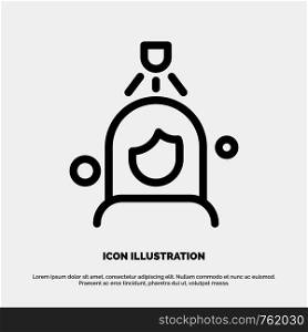 Woman, Shower, Wash, Cleaning Line Icon Vector