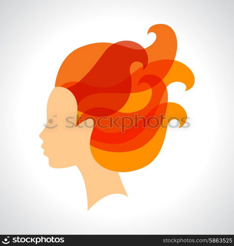 Woman silhouette concept emblem of beauty or hairdressing salon. Woman silhouette concept emblem of beauty or hairdressing salon.