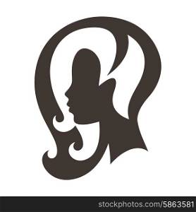 Woman silhouette concept emblem of beauty or hairdressing salon. Woman silhouette concept emblem of beauty or hairdressing salon.