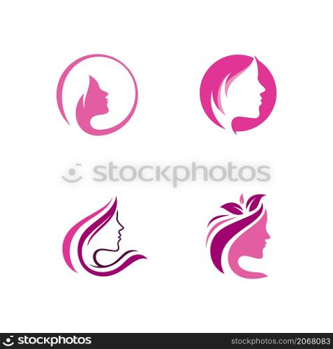 Woman silhouette logo head face logo vector design