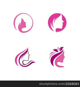 Woman silhouette logo head face logo vector design