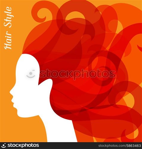 Woman silhouette with curly hair on bacground for hairdressing salon. Woman silhouette with curly hair on bacground for hairdressing salon.