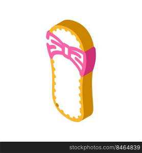 woman slippers isometric icon vector. woman slippers sign. isolated symbol illustration. woman slippers isometric icon vector illustration