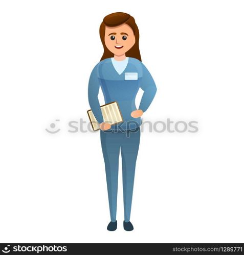 Woman social worker icon. Cartoon of woman social worker vector icon for web design isolated on white background. Woman social worker icon, cartoon style