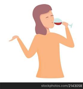 Woman sommelier icon cartoon vector. Wine alcohol. Holding bottle. Woman sommelier icon cartoon vector. Wine alcohol