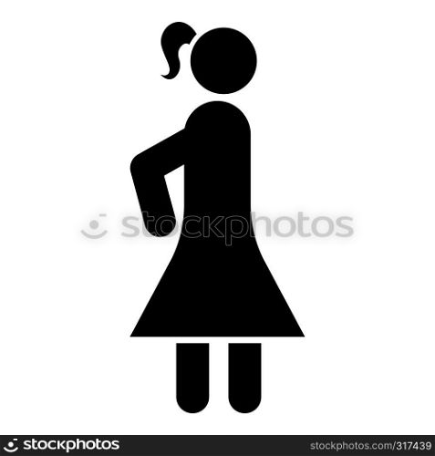 Woman stick icon black color vector illustration flat style simple image