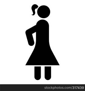 Woman stick icon black color vector illustration flat style simple image