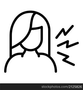 Woman stress icon outline vector. Panic attack. Mental fear. Woman stress icon outline vector. Panic attack