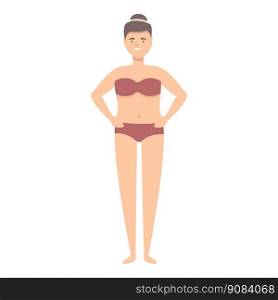 Woman swimwear icon cartoon vector. Swim pool. Sea play. Woman swimwear icon cartoon vector. Swim pool