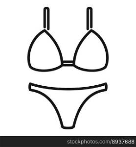 Woman swimwear icon outline vector. Water park. Beach pool. Woman swimwear icon outline vector. Water park