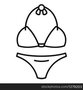 Woman swimwear icon. Outline woman swimwear vector icon for web design isolated on white background. Woman swimwear icon, outline style