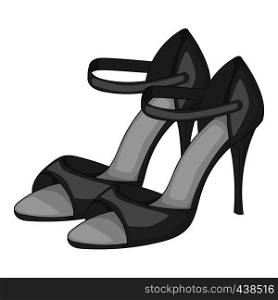 Woman tango high heels icon in monochrome style isolated on white background vector illustration. Woman tango high heels icon monochrome