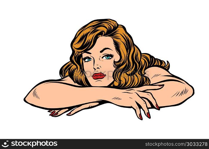 woman thought, lies isolated on white background. woman thought, lies. isolated on white background. Pop art retro vector illustration vintage kitsch drawing. woman thought, lies isolated on white background