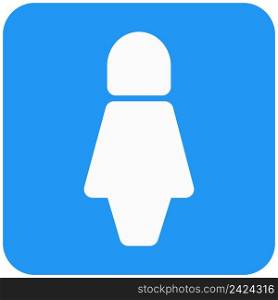 Woman toilet sign in railway station outside