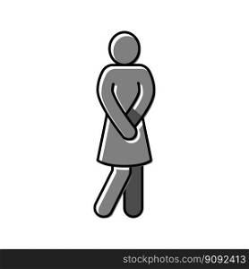 woman toilet silhouette color icon vector. woman toilet silhouette sign. isolated symbol illustration. woman toilet silhouette color icon vector illustration