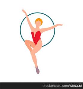 Woman trapeze artist flat icon isolated on white background. Woman trapeze artist flat icon