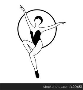 Woman trapeze artist simple icon. Air gymnast on the hoop . Woman trapeze artist simple icon