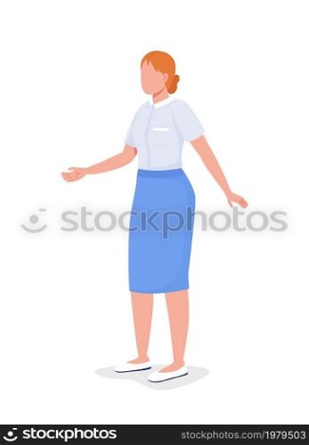 Woman wearing professional attire semi flat color vector character. Full body person on white. Staff dress code isolated modern cartoon style illustration for graphic design and animation. Woman wearing professional attire semi flat color vector character