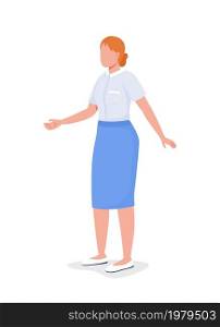 Woman wearing professional attire semi flat color vector character. Full body person on white. Staff dress code isolated modern cartoon style illustration for graphic design and animation. Woman wearing professional attire semi flat color vector character