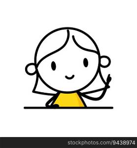 Woman with great idea on white background. Hand drawn doodle man. Idea and creativity concept. Vector stock illustration.