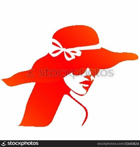 woman with hat and sunglasses - hot gradient