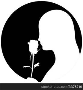 Woman with rose. Vector illustration