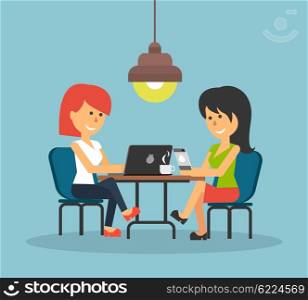 Woman work with laptop and smartphone. Woman and work, business woman, work with smartphone, work with laptop, business phone, work technology mobile, working businesswoman with device illustration