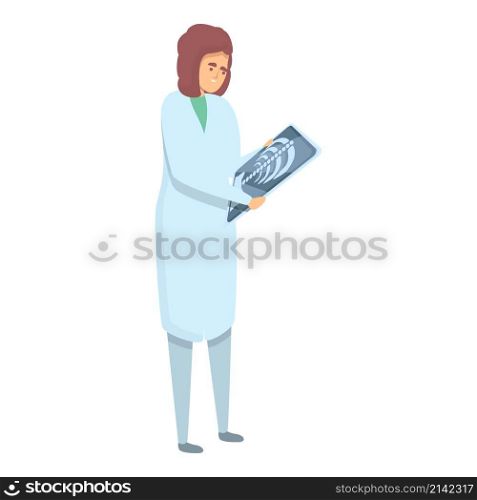 Woman xray doctor icon cartoon vector. Chest radiology. Scan machine. Woman xray doctor icon cartoon vector. Chest radiology