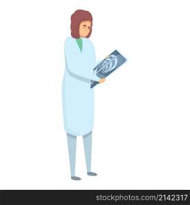 Woman xray doctor icon cartoon vector. Chest radiology. Scan machine. Woman xray doctor icon cartoon vector. Chest radiology