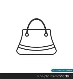 Women Bag Icon Vector Template Flat Design