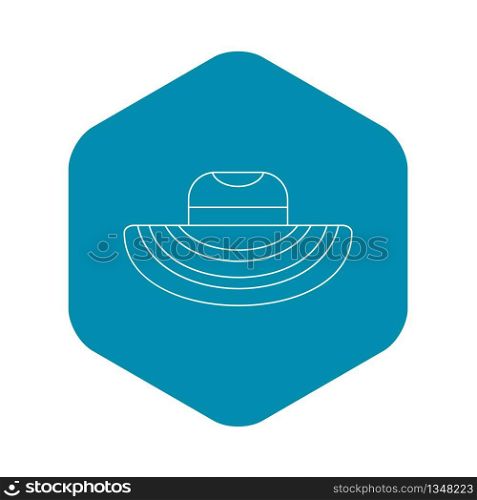 Women beach hat icon. Outline illustration of women beach hat vector icon for web. Women beach hat icon, outline style