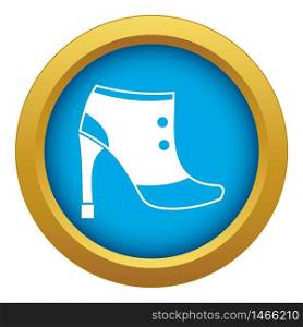 Women boots icon blue vector isolated on white background for any design. Women boots icon blue vector isolated