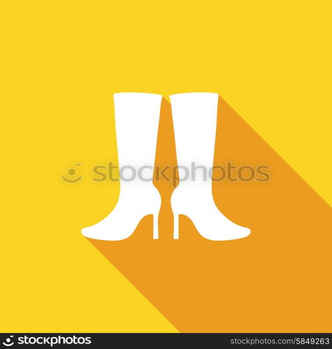 Women Boots Icon with a long shadow