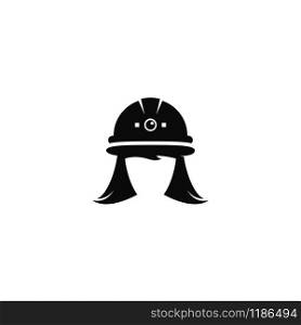 women construction workers logo vector icon template design