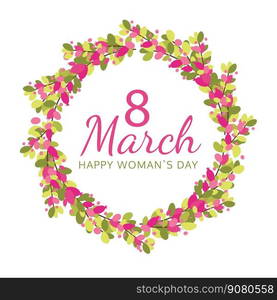 Women day frame with spring flowers. 8 March invitation card. Vector illustration. Women day frame with spring flowers. 8 March invitation card.